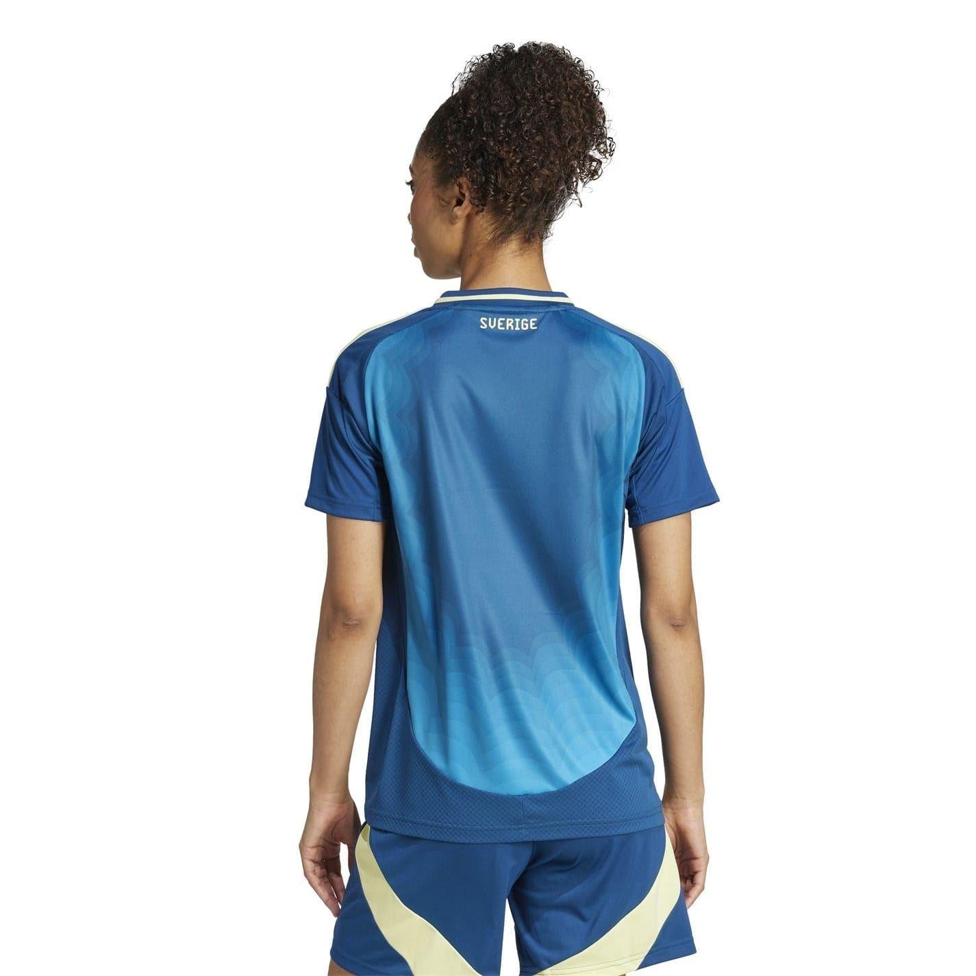 Marine Blue - Side - Adidas Womens-Ladies Sweden FA Away Jersey