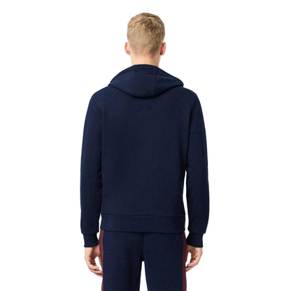 Navy-Red - Back - Lacoste Mens Colour Block Full Zip Hoodie