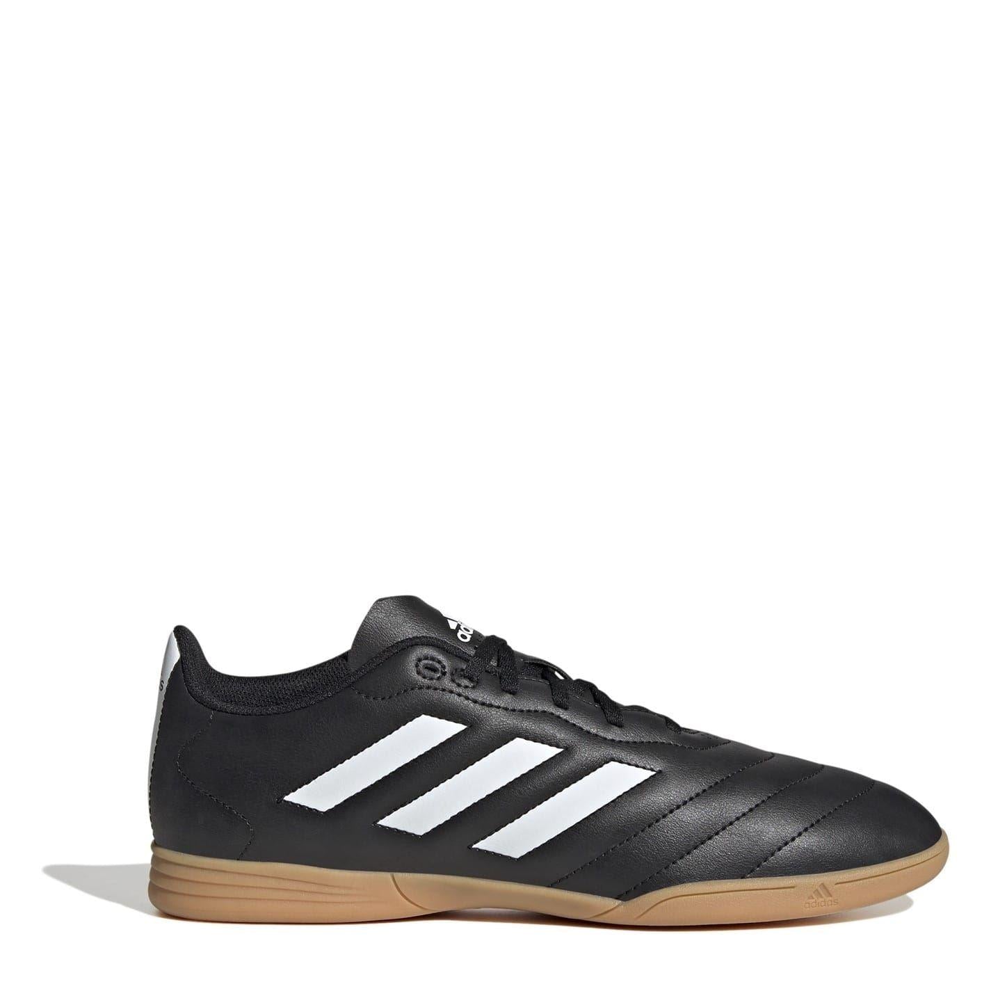 Black-White - Front - Adidas Mens Goletto VIII Indoor Football Shoes
