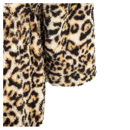 Brown-Black - Pack Shot - Linea Womens-Ladies Leopard Pattern Hooded Robe
