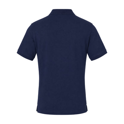 Navy - Back - Aquascutum Mens Cotton Collared Short-Sleeved Polo Shirt