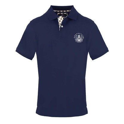 Navy - Front - Aquascutum Mens Cotton Collared Short-Sleeved Polo Shirt