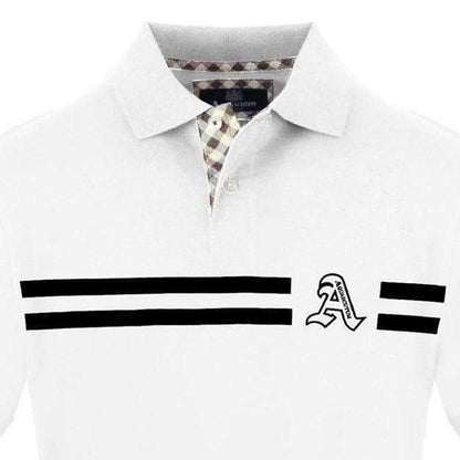White - Side - Aquascutum Mens Collared Polo Shirt