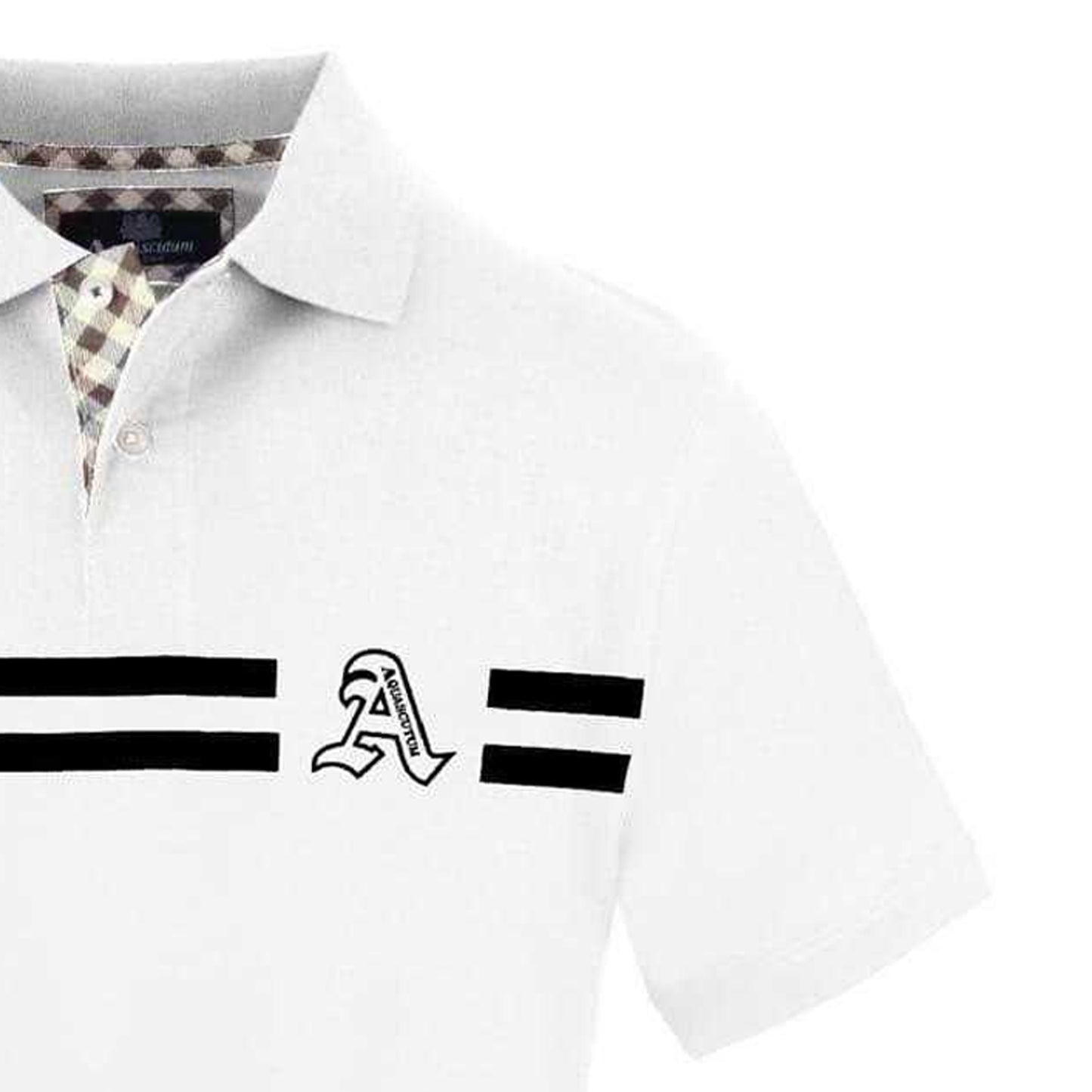 White - Lifestyle - Aquascutum Mens Collared Polo Shirt