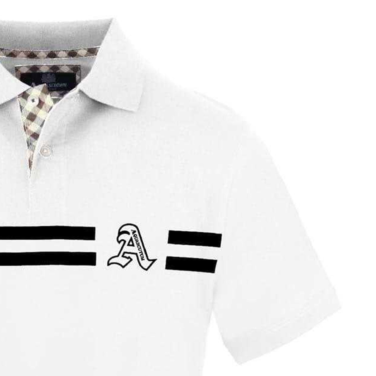 White - Lifestyle - Aquascutum Mens Collared Polo Shirt