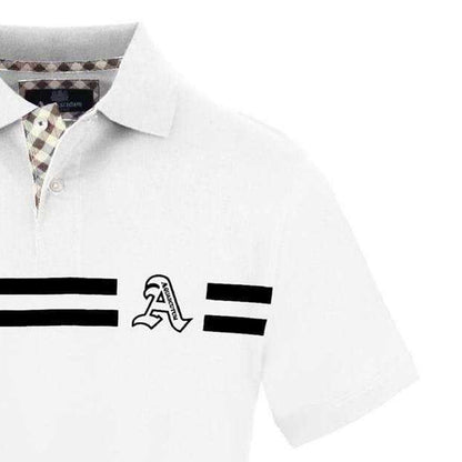 White - Lifestyle - Aquascutum Mens Collared Polo Shirt