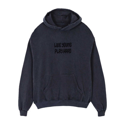 Black - Front - LYPH Mens Live Young Play Hard Hoodie