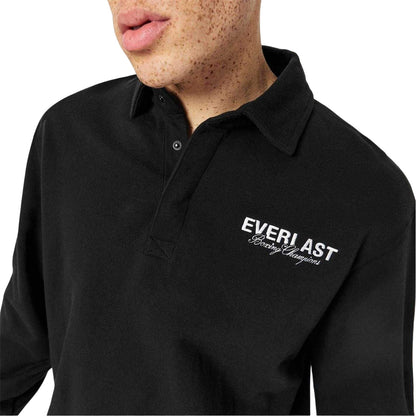 Black - Side - Everlast Mens Logo Long-Sleeved Polo Shirt