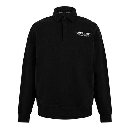 Black - Front - Everlast Mens Logo Long-Sleeved Polo Shirt