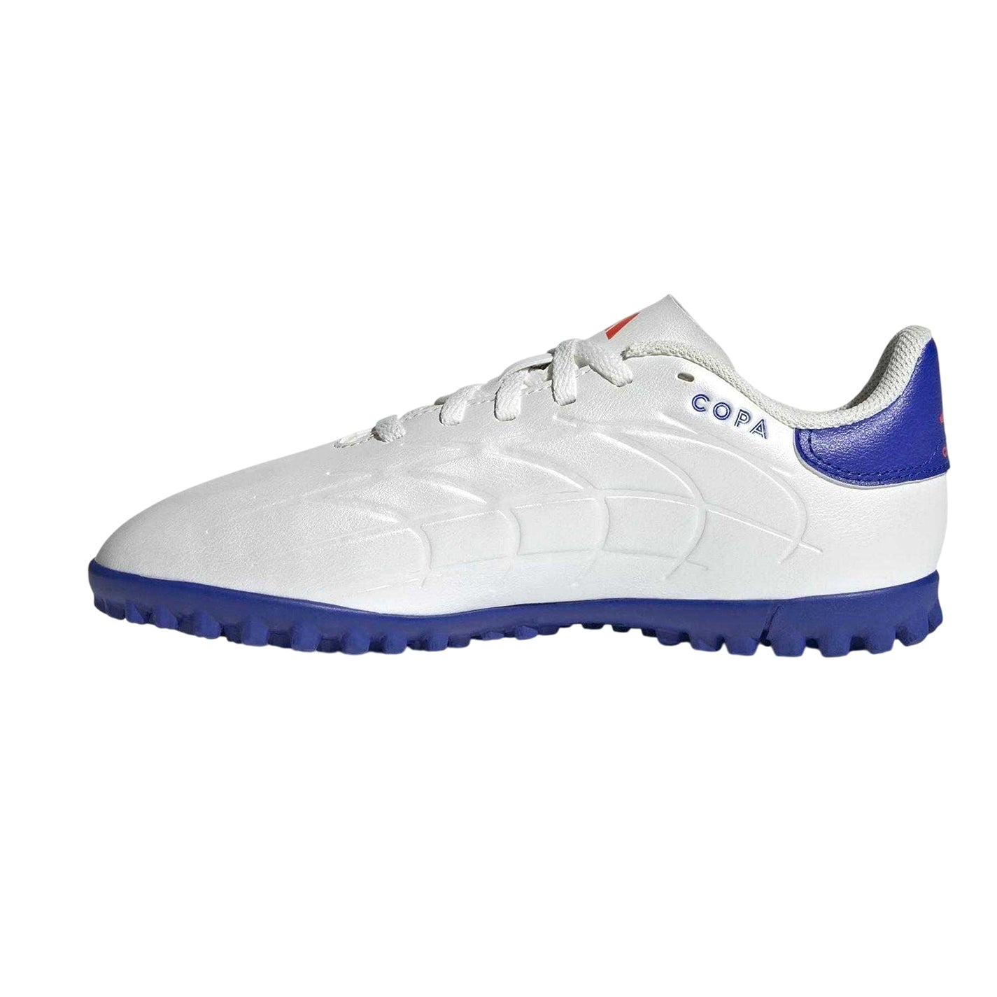 White-Blue - Side - Adidas Childrens-Kids Copa Pure 2 Club Artificial Ground Football Boots