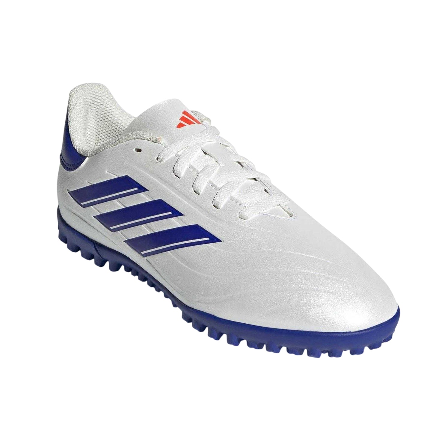 White-Blue - Pack Shot - Adidas Childrens-Kids Copa Pure 2 Club Artificial Ground Football Boots