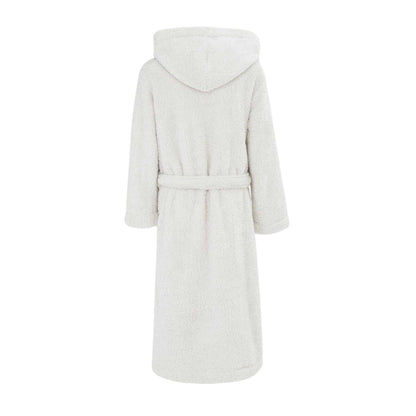 Grey - Back - Linea Womens-Ladies Fleece Hooded Long-Sleeved Robe