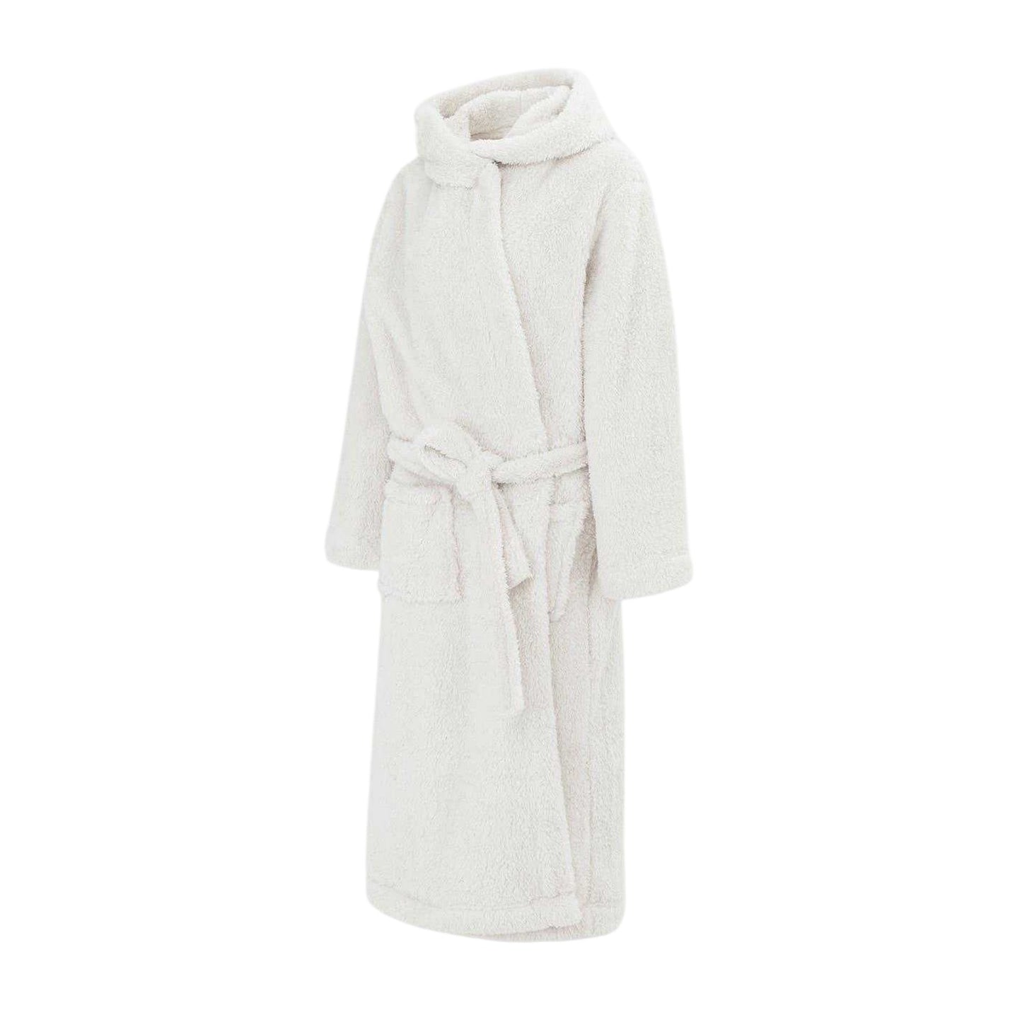 Grey - Side - Linea Womens-Ladies Fleece Hooded Long-Sleeved Robe