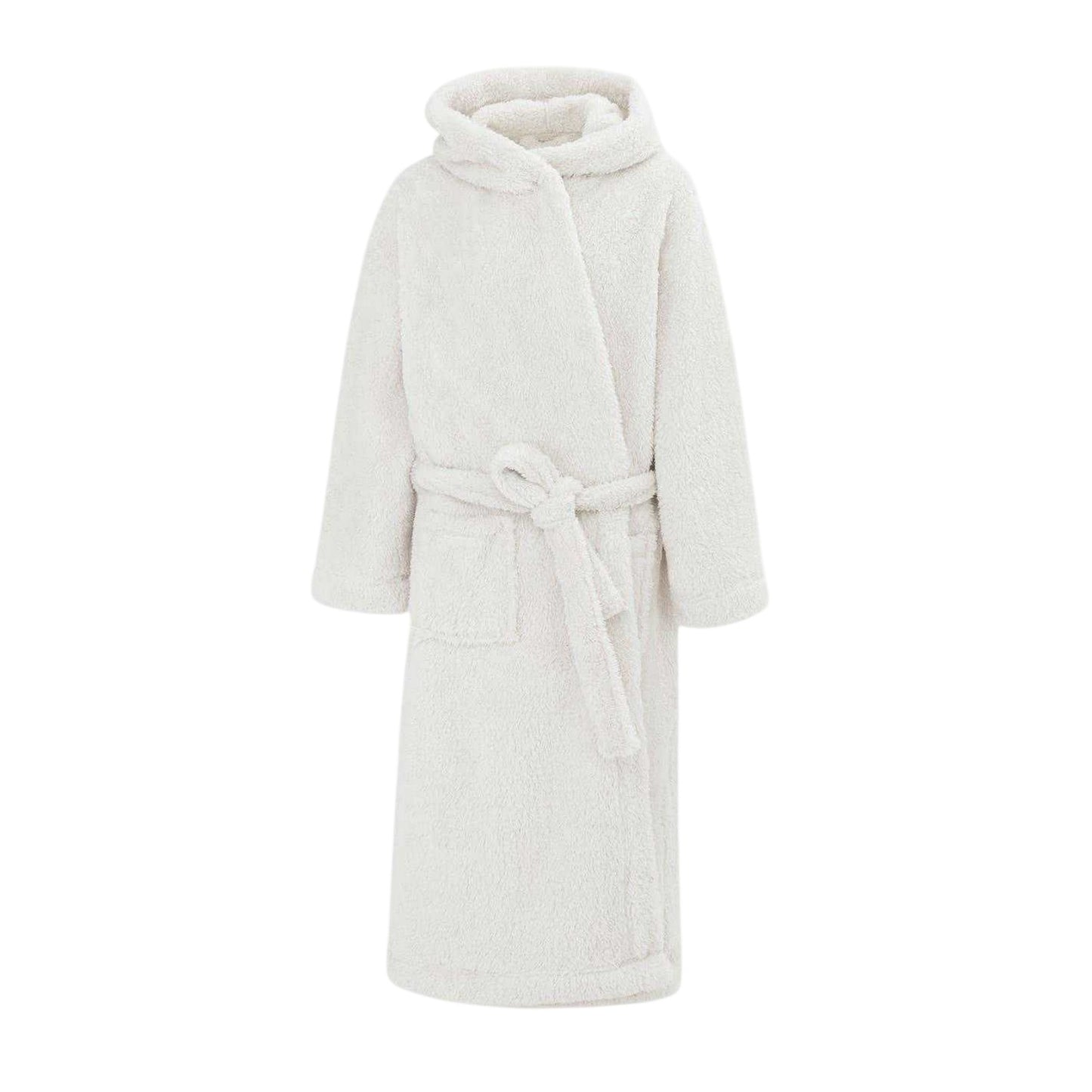 Grey - Front - Linea Womens-Ladies Fleece Hooded Long-Sleeved Robe