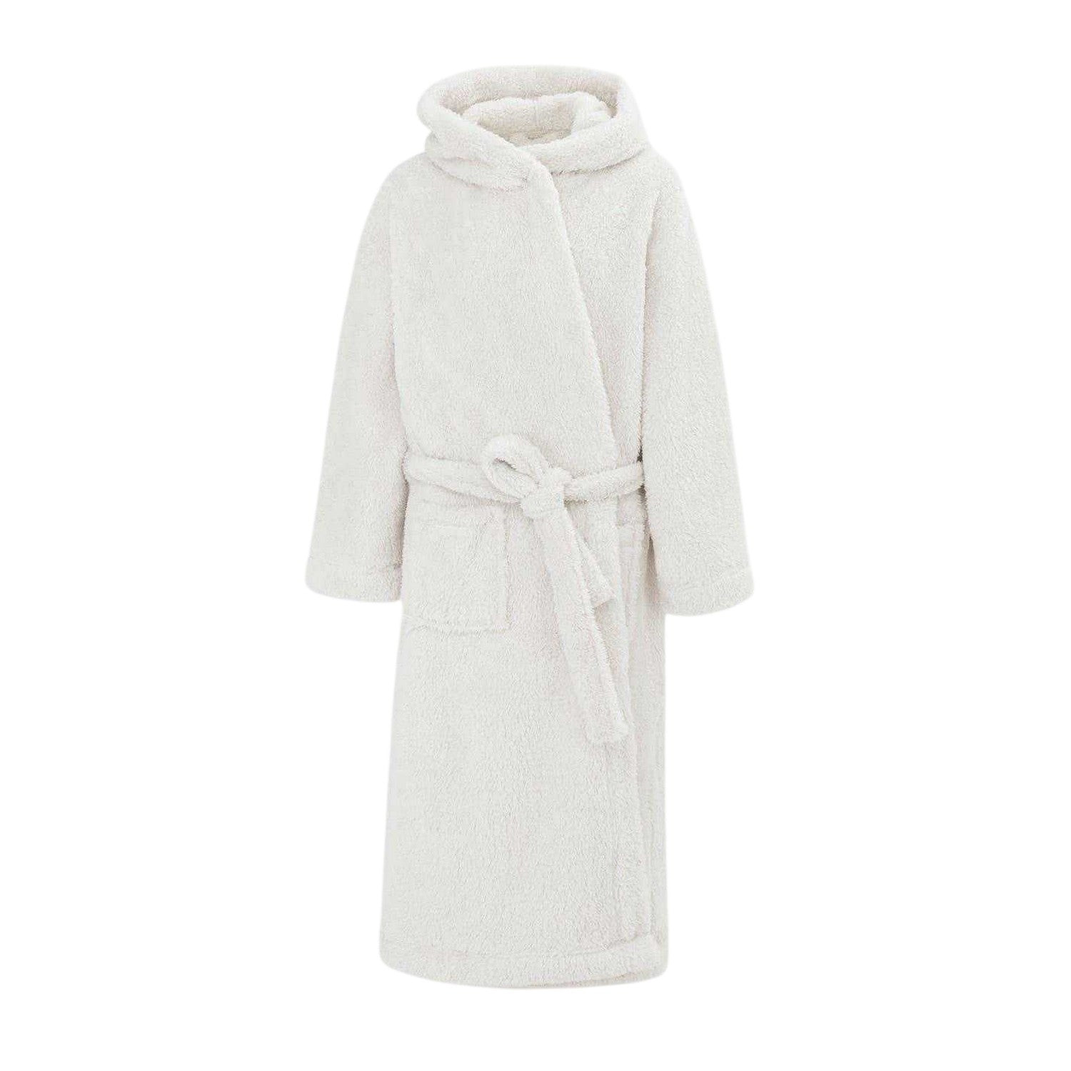 Grey - Front - Linea Womens-Ladies Fleece Hooded Long-Sleeved Robe