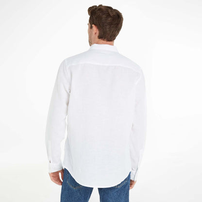 White - Side - Calvin Klein Mens Cotton Lined Regular Shirt