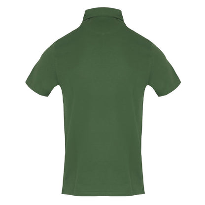 Military Green - Back - Aquascutum Mens Embroidered Logo Collared Polo Shirt