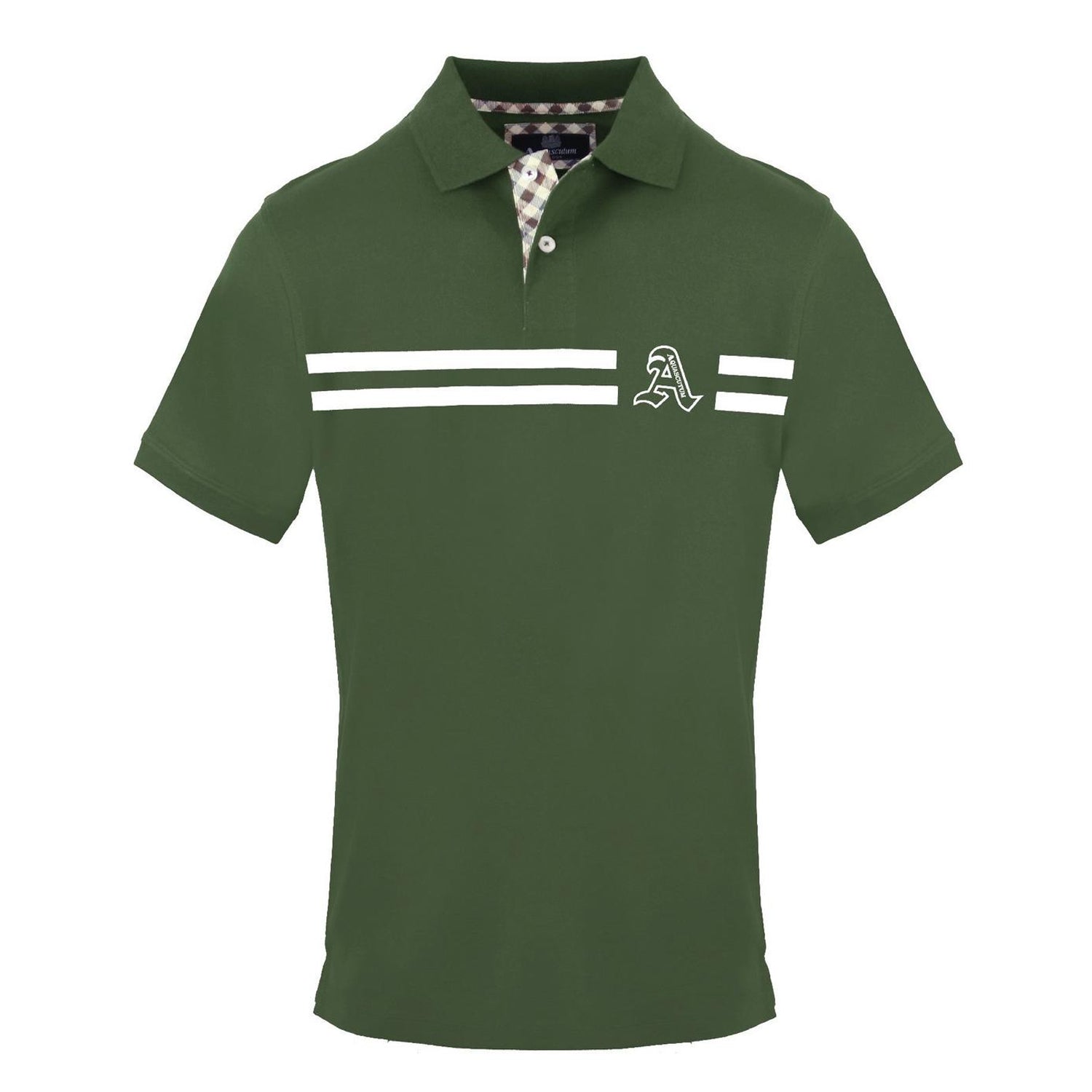 Military Green - Front - Aquascutum Mens Embroidered Logo Collared Polo Shirt