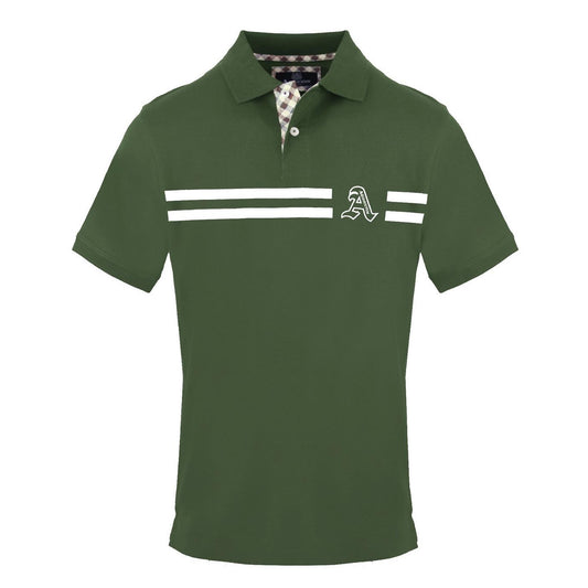 Military Green - Front - Aquascutum Mens Embroidered Logo Collared Polo Shirt