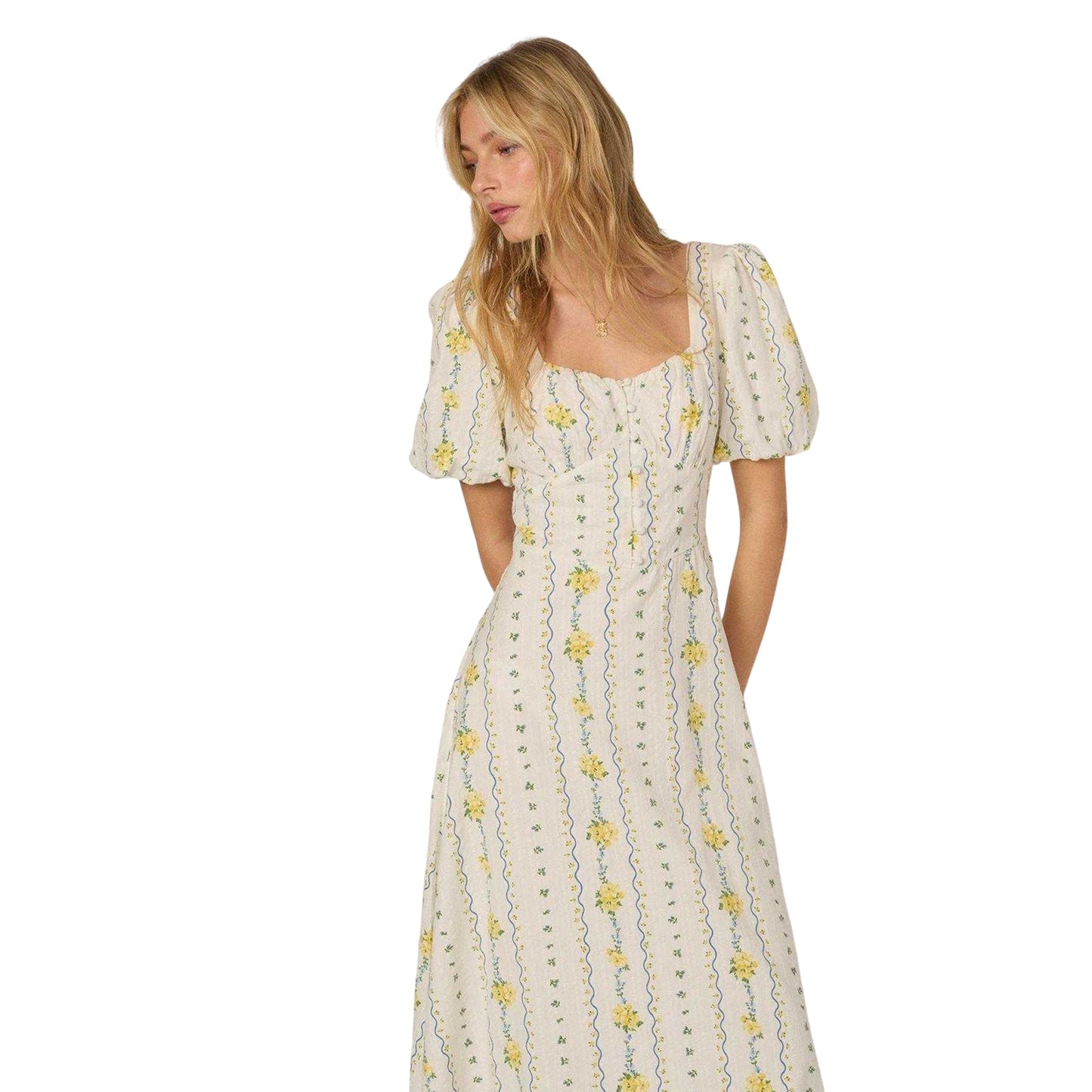 White - Side - Nobody´s Child Womens-Ladies Melody Floral Midi Dress