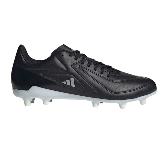 Black-White - Front - Adidas Mens RS15 Elite Leather Soft Ground Rugby Boots