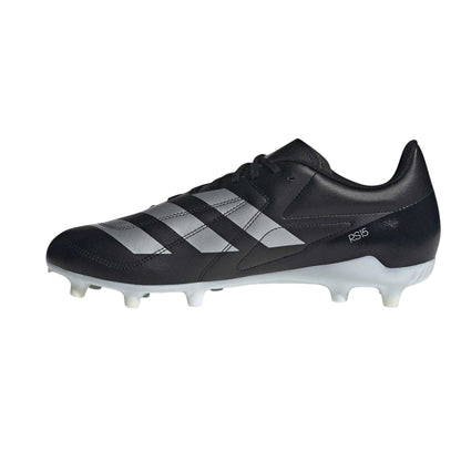 Black-White - Side - Adidas Mens RS15 Elite Leather Soft Ground Rugby Boots