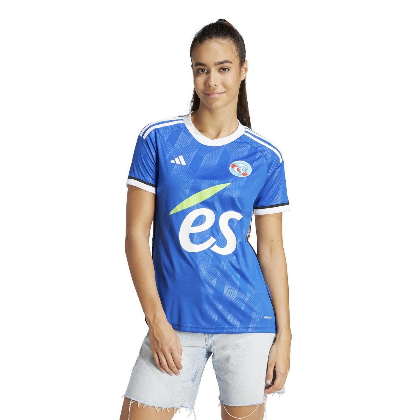 Blue - Side - Adidas Womens-Ladies RC Strasbourg Regular Home Jersey