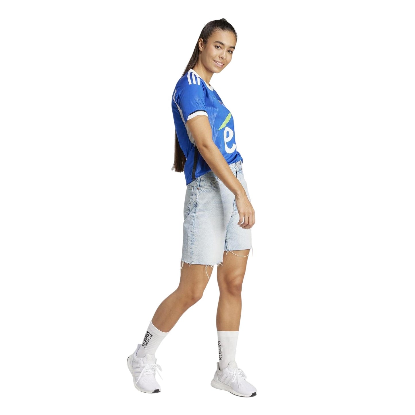 Blue - Pack Shot - Adidas Womens-Ladies RC Strasbourg Regular Home Jersey