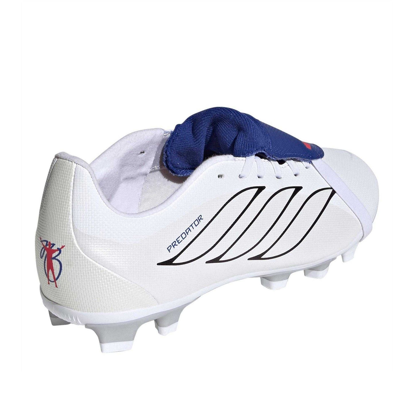 White-Blue - Back - Adidas Womens-Ladies Predator Club Fold Over Firm Ground Football Boots