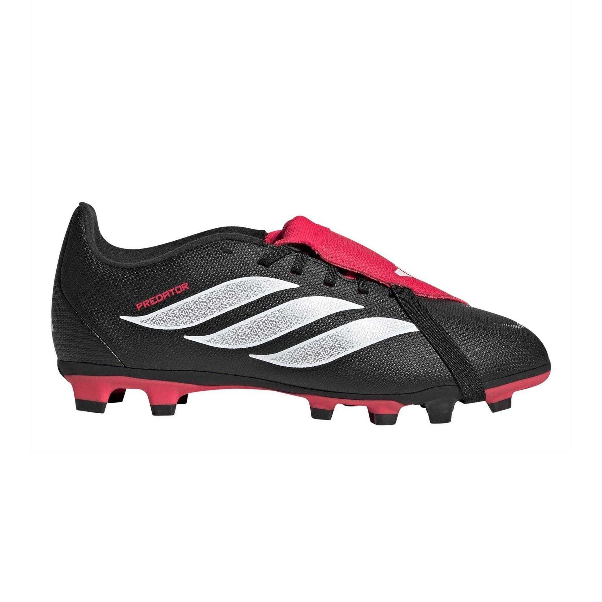 Black-Red - Lifestyle - Adidas Womens-Ladies Predator Club Fold Over Firm Ground Football Boots
