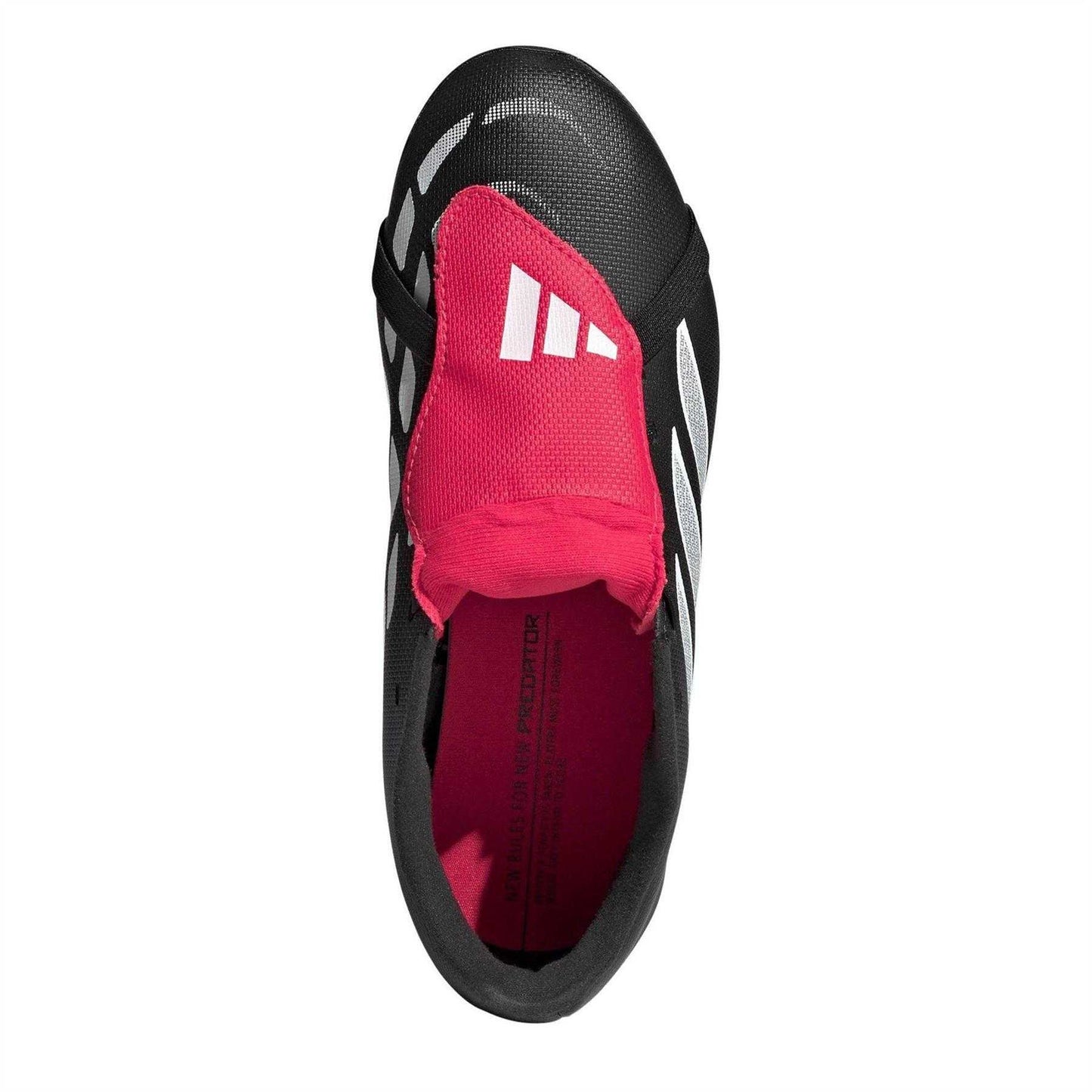 Black-Red - Pack Shot - Adidas Womens-Ladies Predator Club Fold Over Firm Ground Football Boots