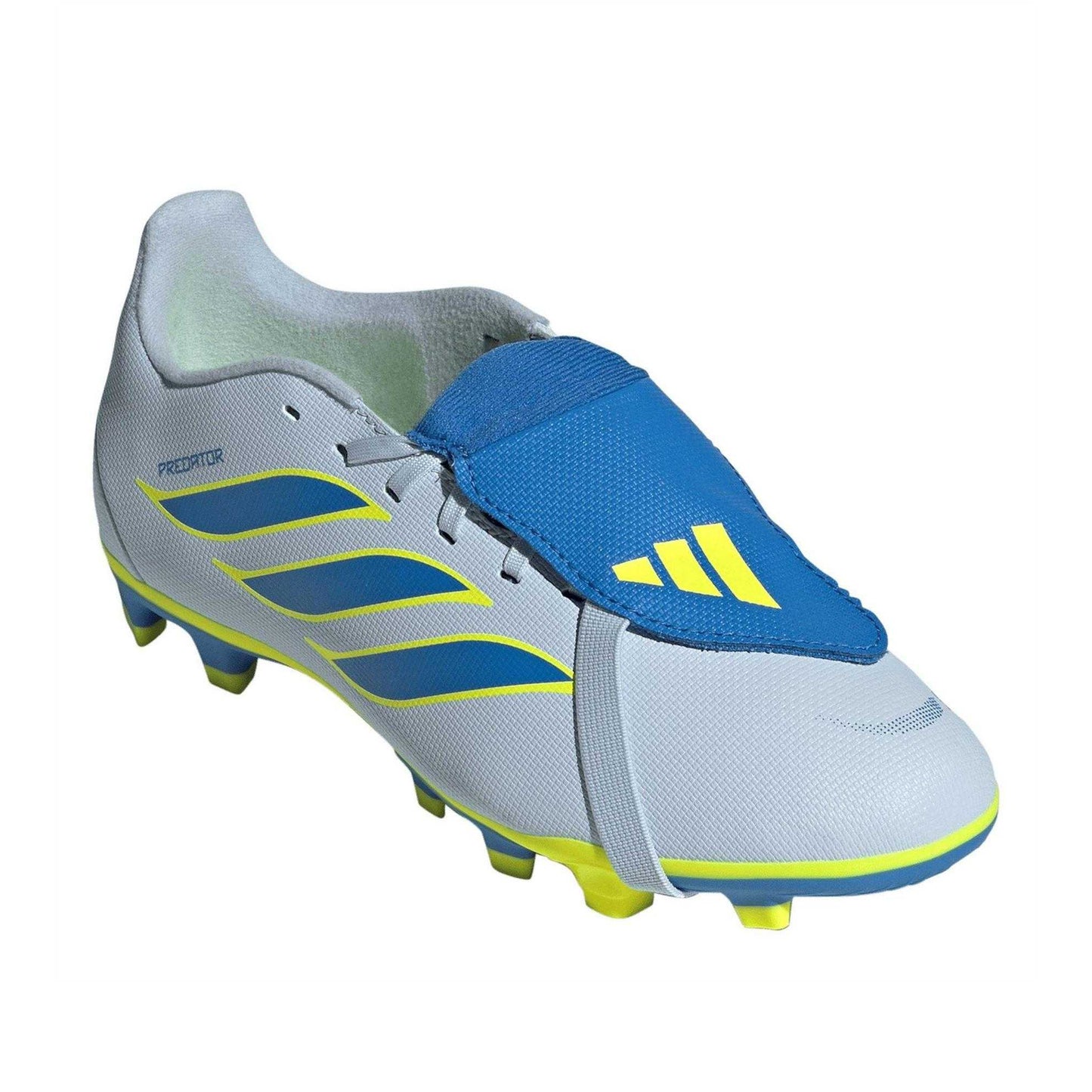Blue-Yellow - Front - Adidas Womens-Ladies Predator Club Fold Over Firm Ground Football Boots
