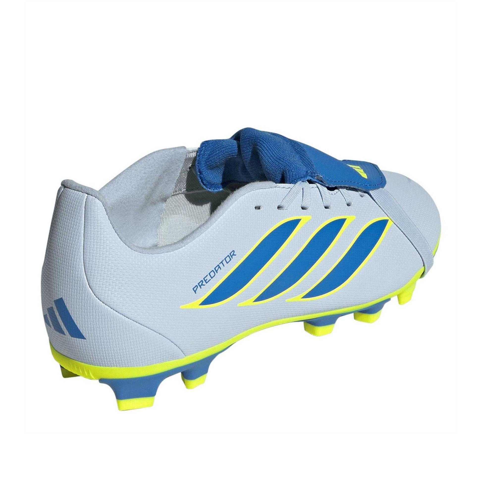 Blue-Yellow - Back - Adidas Womens-Ladies Predator Club Fold Over Firm Ground Football Boots