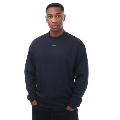Dark Blue - Front - Hugo Boss Mens Logo Printed Relaxed Fit T-Shirt