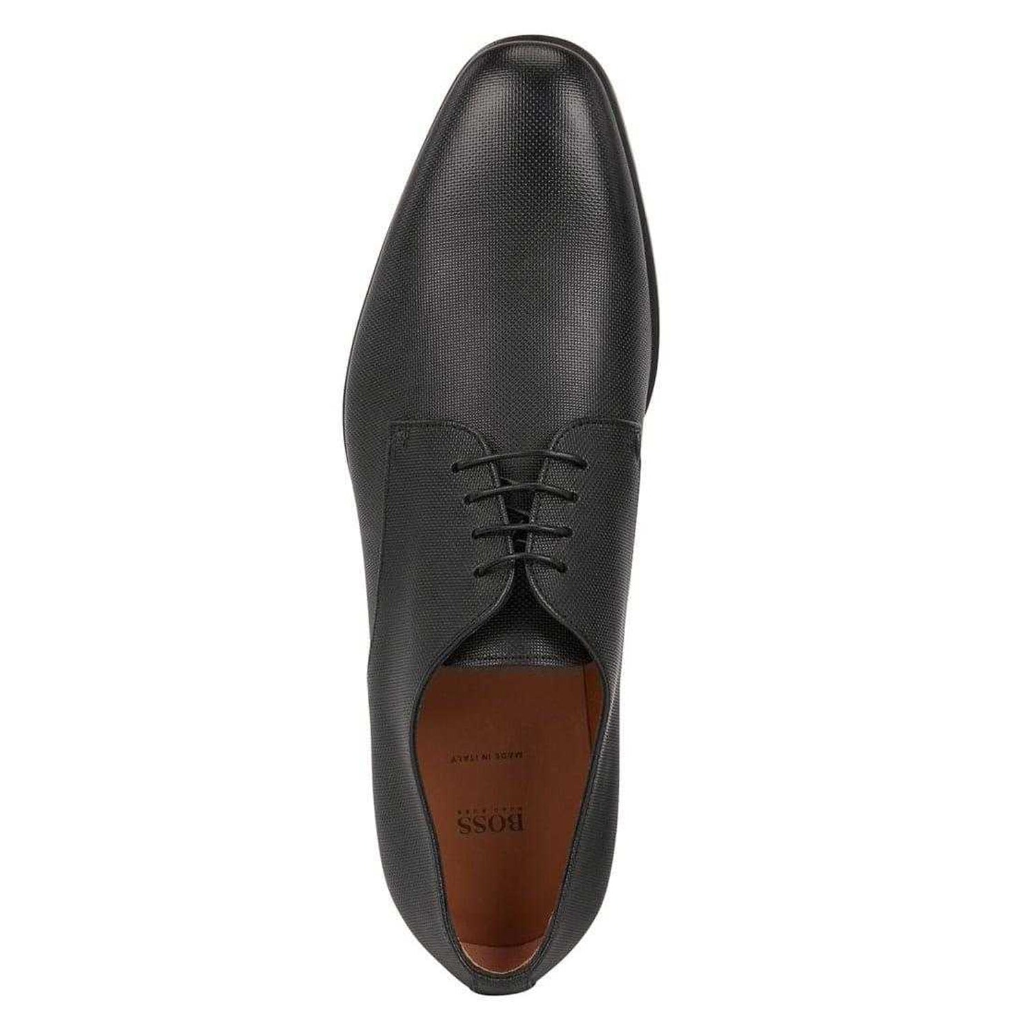 Black - Side - Boss Mens Kensington Leather Derby Shoes