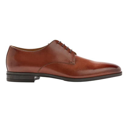 Brown - Back - Boss Mens Kensington Leather Derby Shoes