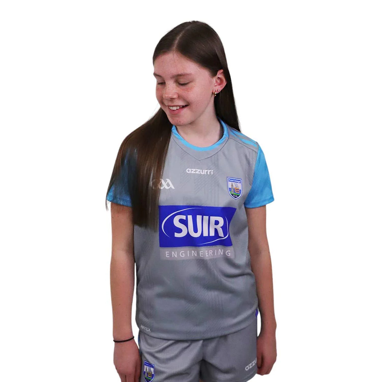 Grey-Teal - Front - Azzurri Childrens-Kids Waterford FC Goalkeeper Jersey