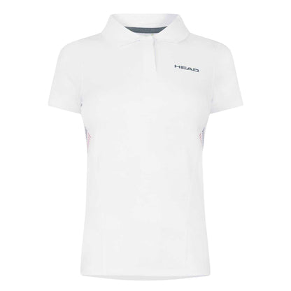 White - Front - Head Womens-Ladies Club Logo Polo Shirt