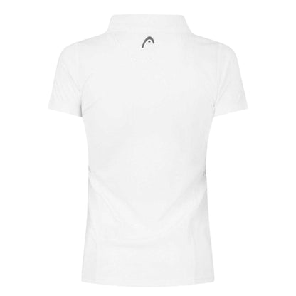 White - Back - Head Womens-Ladies Club Logo Polo Shirt