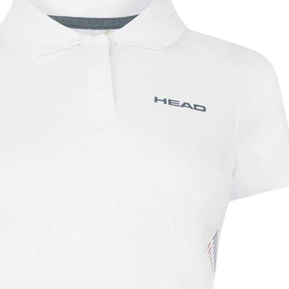 White - Side - Head Womens-Ladies Club Logo Polo Shirt