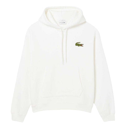 Cream - Front - Lacoste Mens Loose Fit Drawstring Hoodie