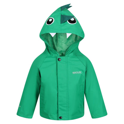 Green - Side - Regatta Baby Dinosaur Waterproof Jacket