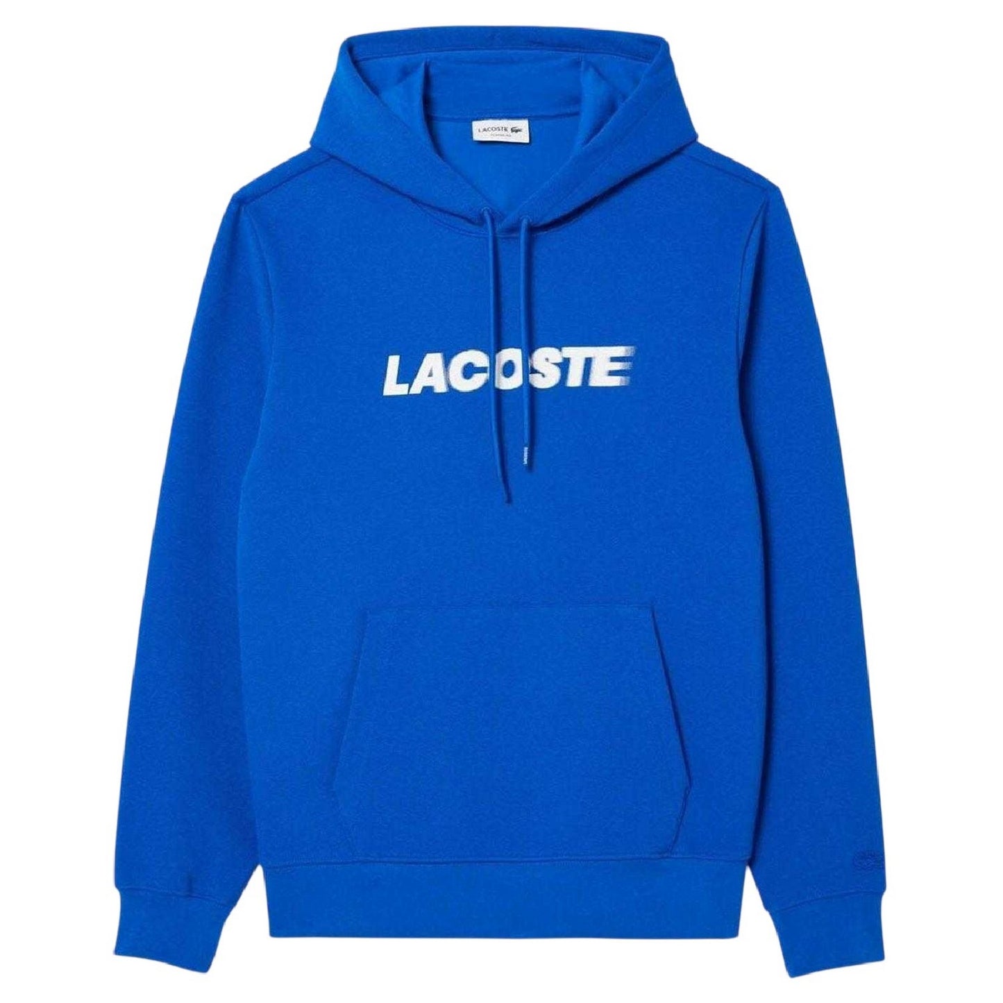 Blue - Front - Lacoste Mens Double-Face Cotton Pique Hoodie