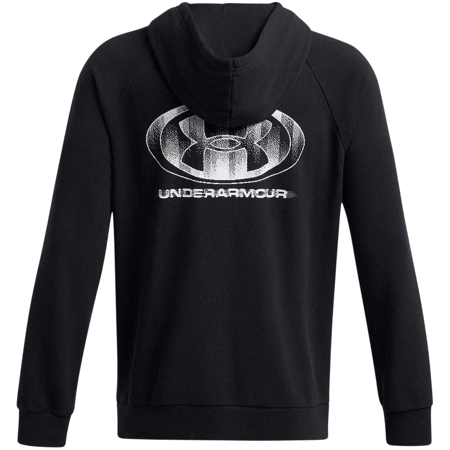 Black - Back - Under Armour Mens Rival Raglan Drawstring Hoodie