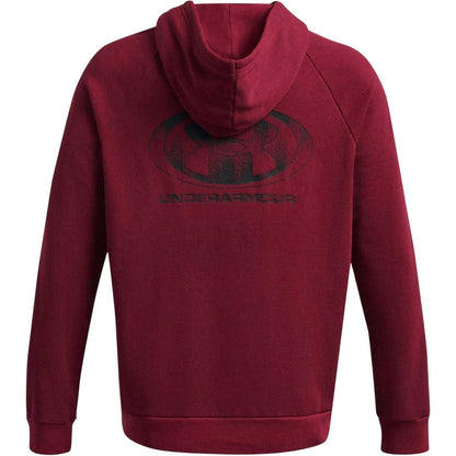 Red - Back - Under Armour Mens Rival Raglan Drawstring Hoodie