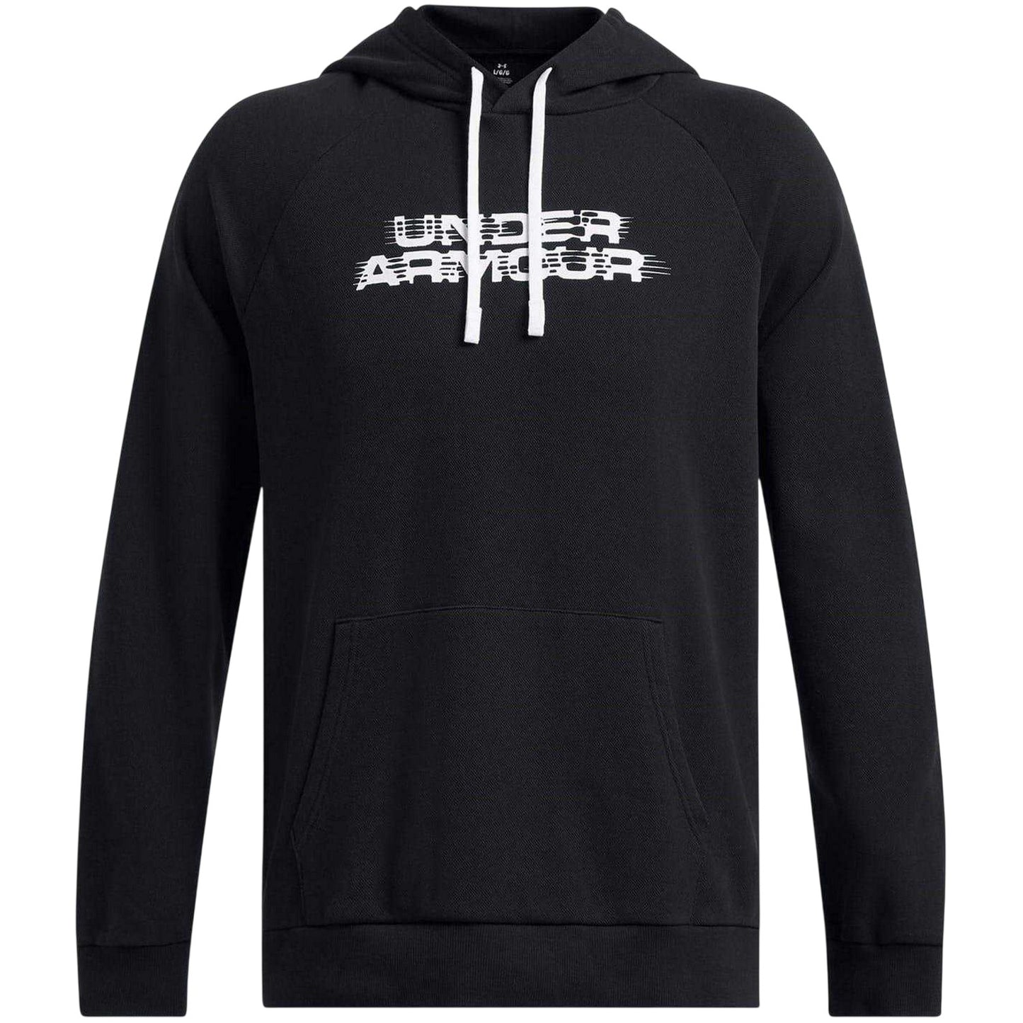 Black - Front - Under Armour Mens Rival Raglan Drawstring Hoodie
