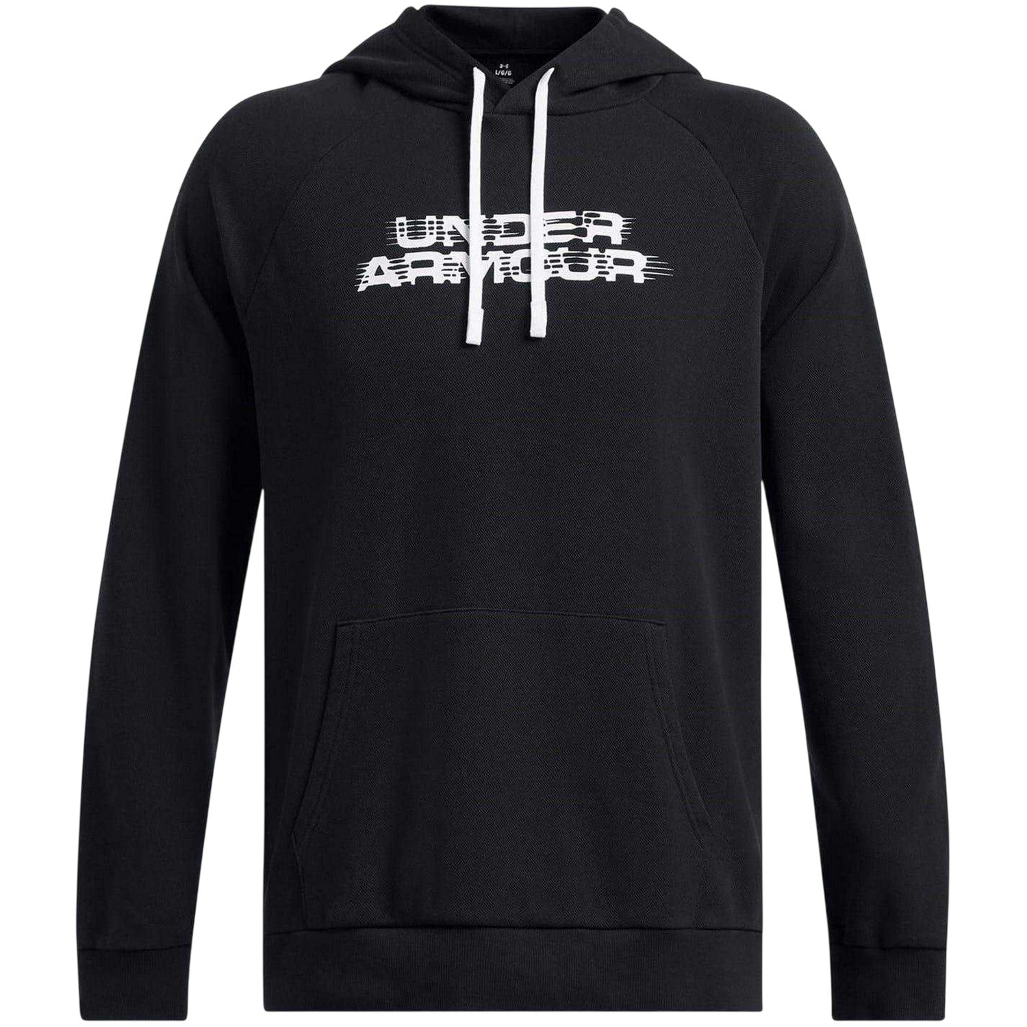 Black - Front - Under Armour Mens Rival Raglan Drawstring Hoodie