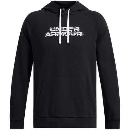 Black - Front - Under Armour Mens Rival Raglan Drawstring Hoodie