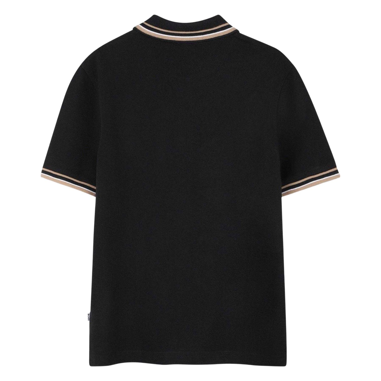 Black - Back - Boss Childrens-Kids Tonal Logo Polo Shirt