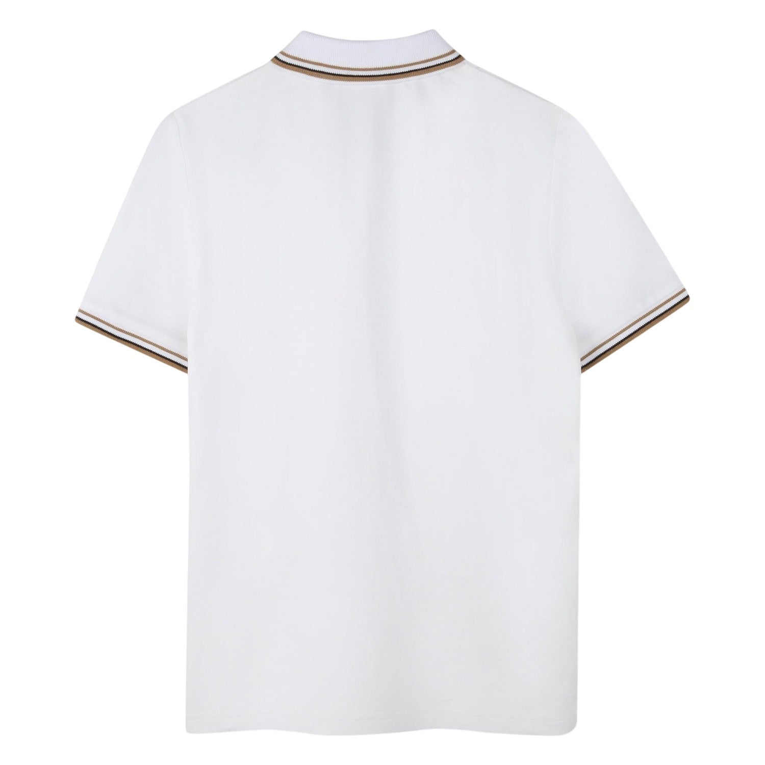 White - Back - Boss Childrens-Kids Tonal Logo Polo Shirt